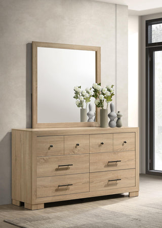 Arielle Dresser With Mirror in Light Oak - Coaster Furniture
