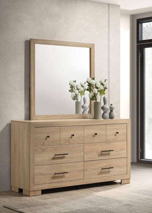 Arielle Dresser With Mirror in Light Oak - Coaster Furniture