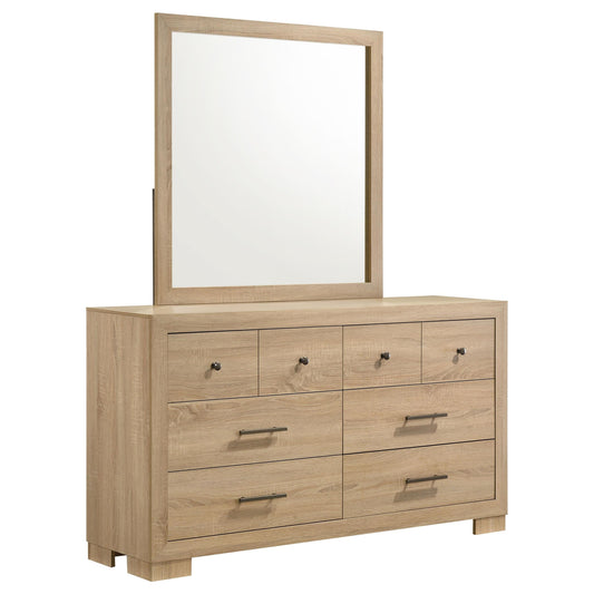 Arielle Dresser With Mirror in Light Oak - Coaster Furniture