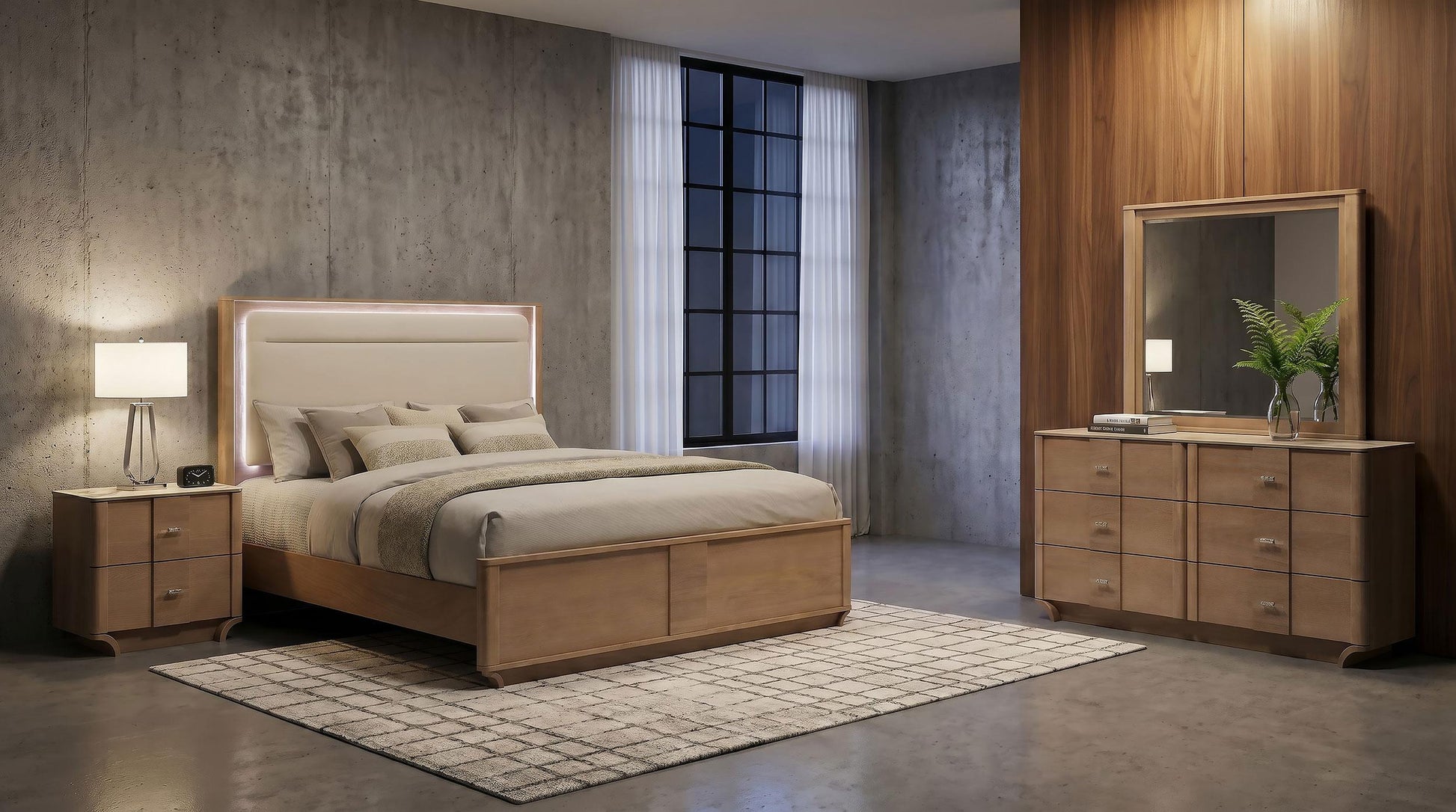 Leanne 4-Piece Set in Light Oak
