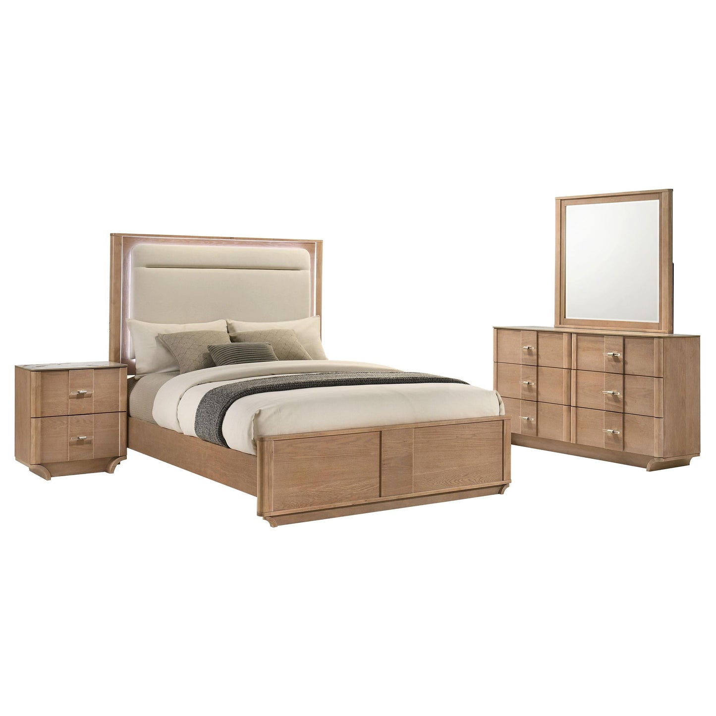 Leanne 4-Piece Set in Light Oak