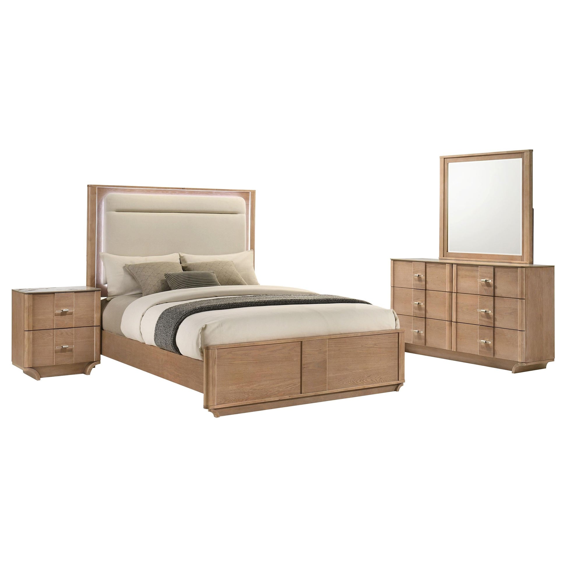 Leanne 4-Piece Set in Light Oak