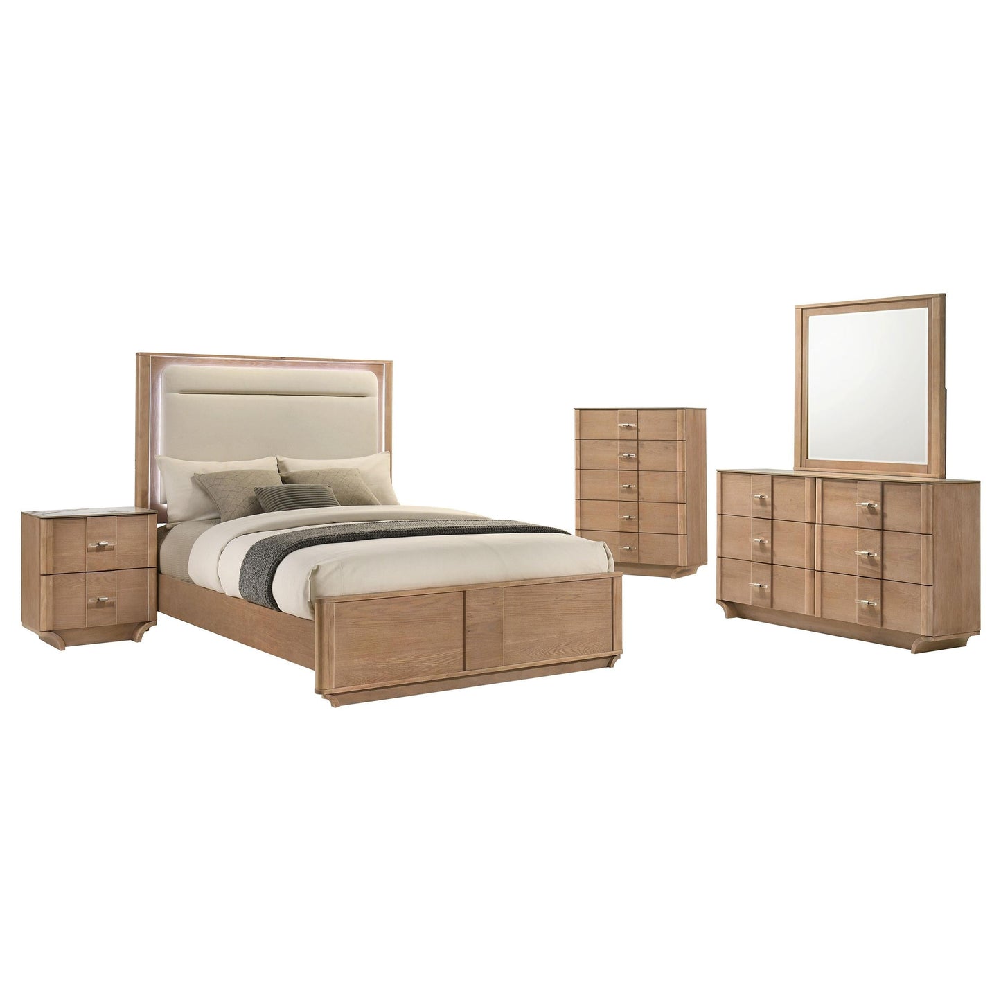 Leanne 5-Piece Set in Light Oak