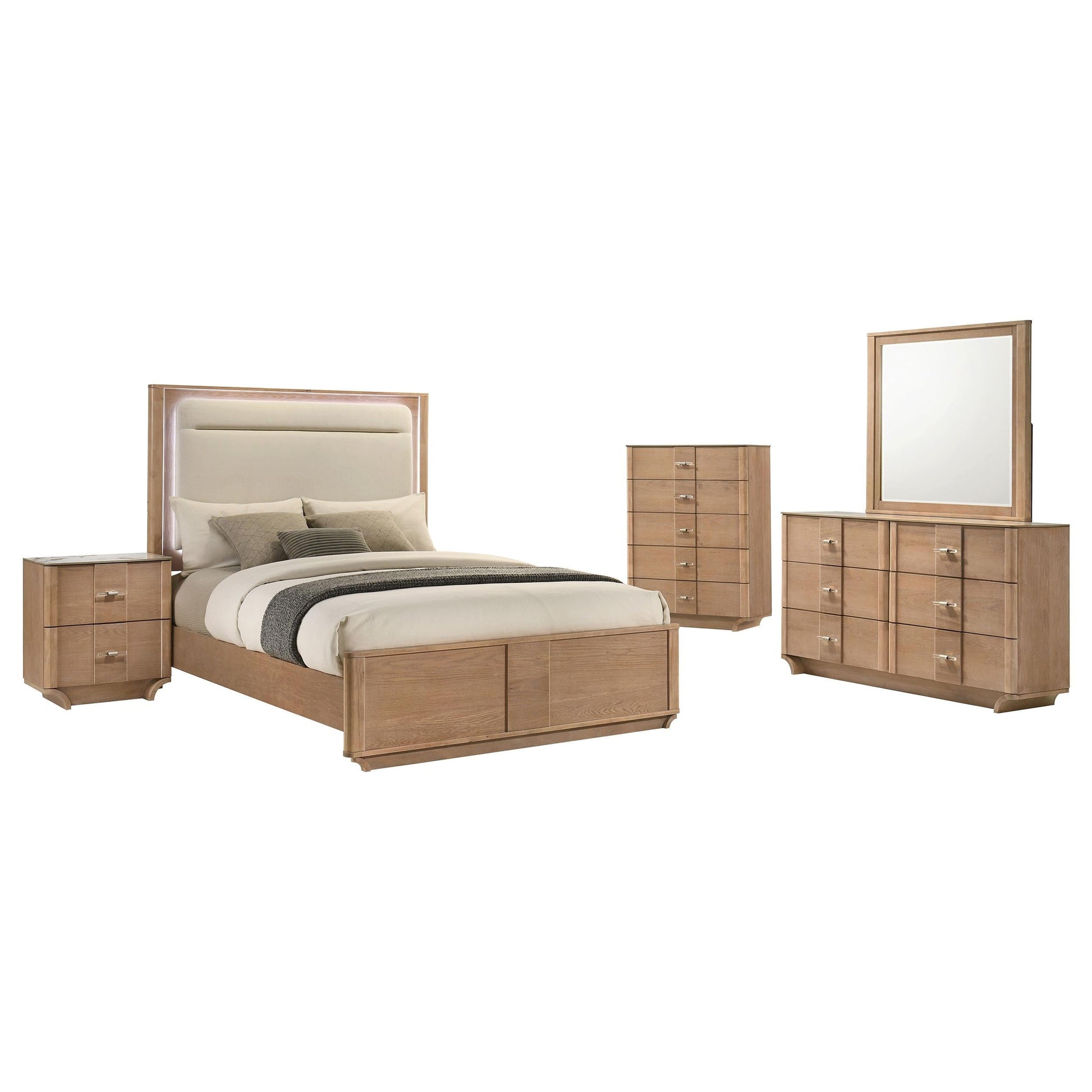 Leanne 5-Piece Set in Light Oak