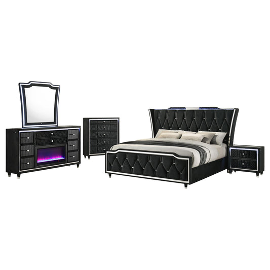 Lorient E King 5-Piece Set in Black - Coaster Furniture