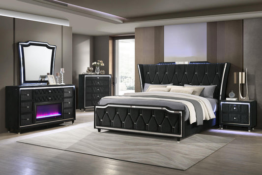 Lorient Queen 5-Piece Set in Black - Coaster Furniture
