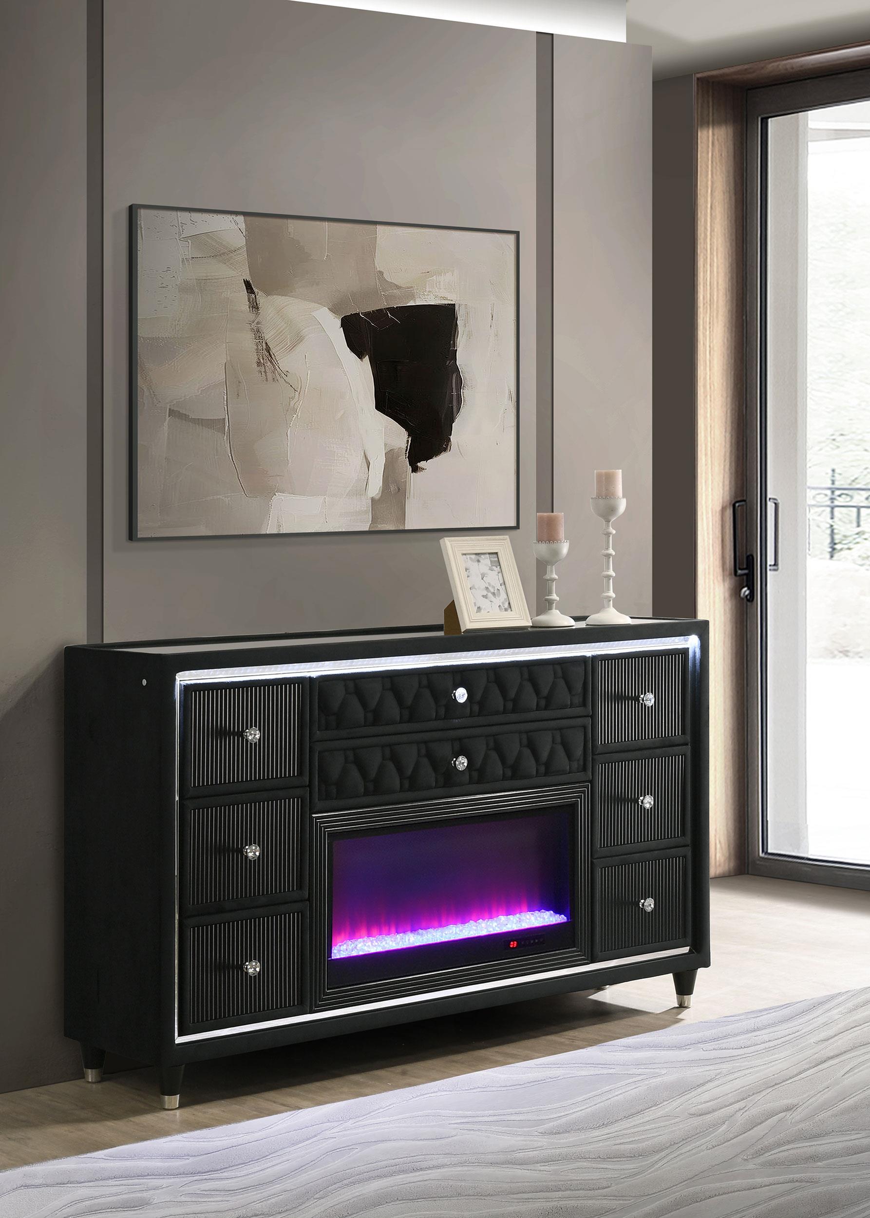 Lorient Flame Box Dresser - Black