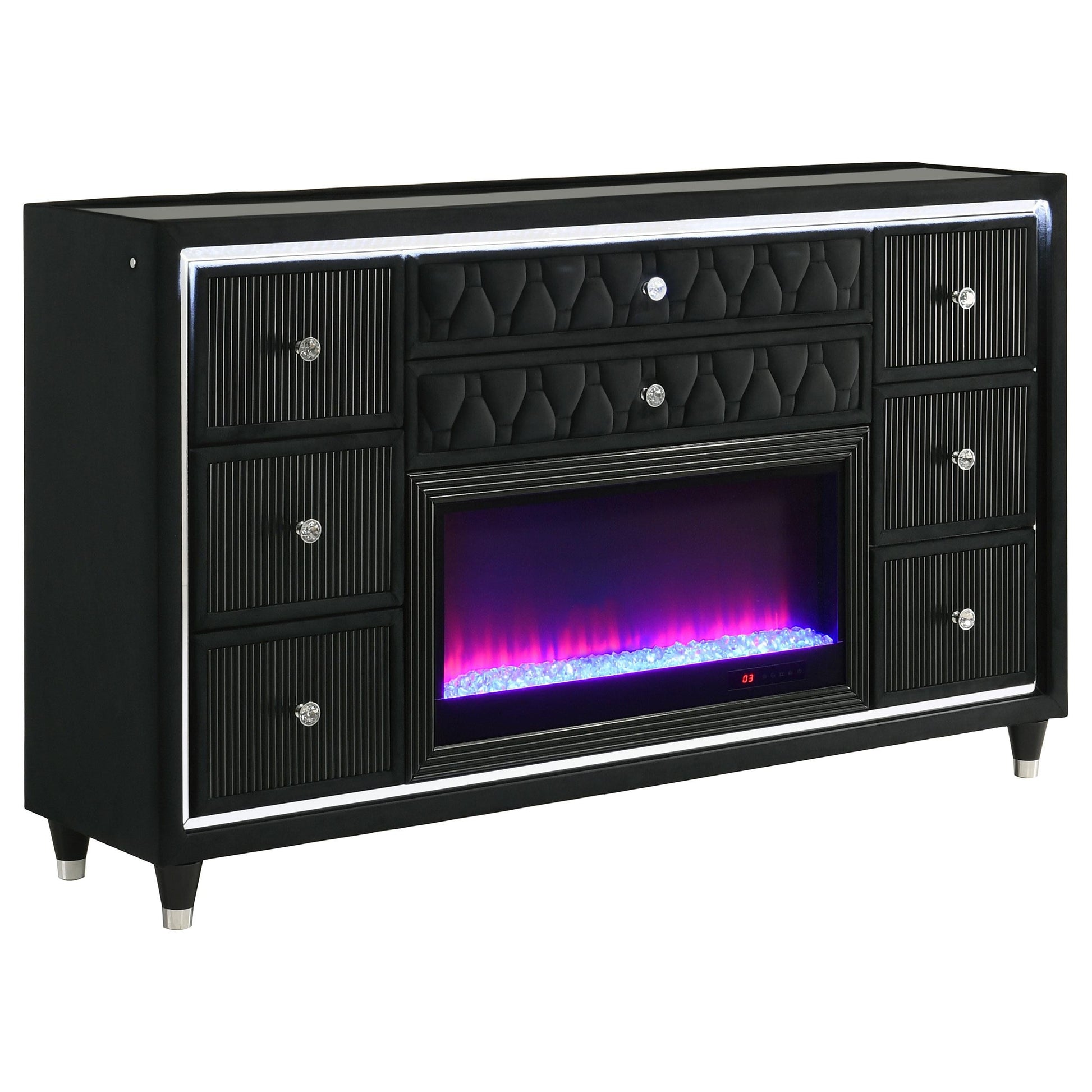Lorient Flame Box Dresser - Black