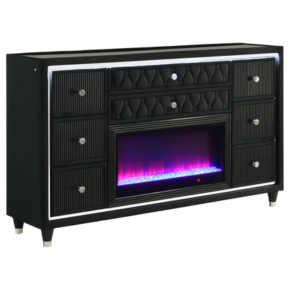 Lorient Flame Box Dresser - Black