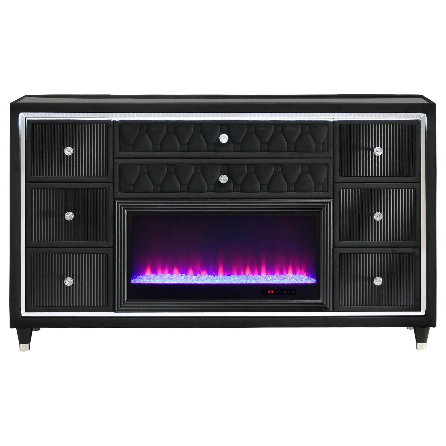 Lorient Flame Box Dresser - Black