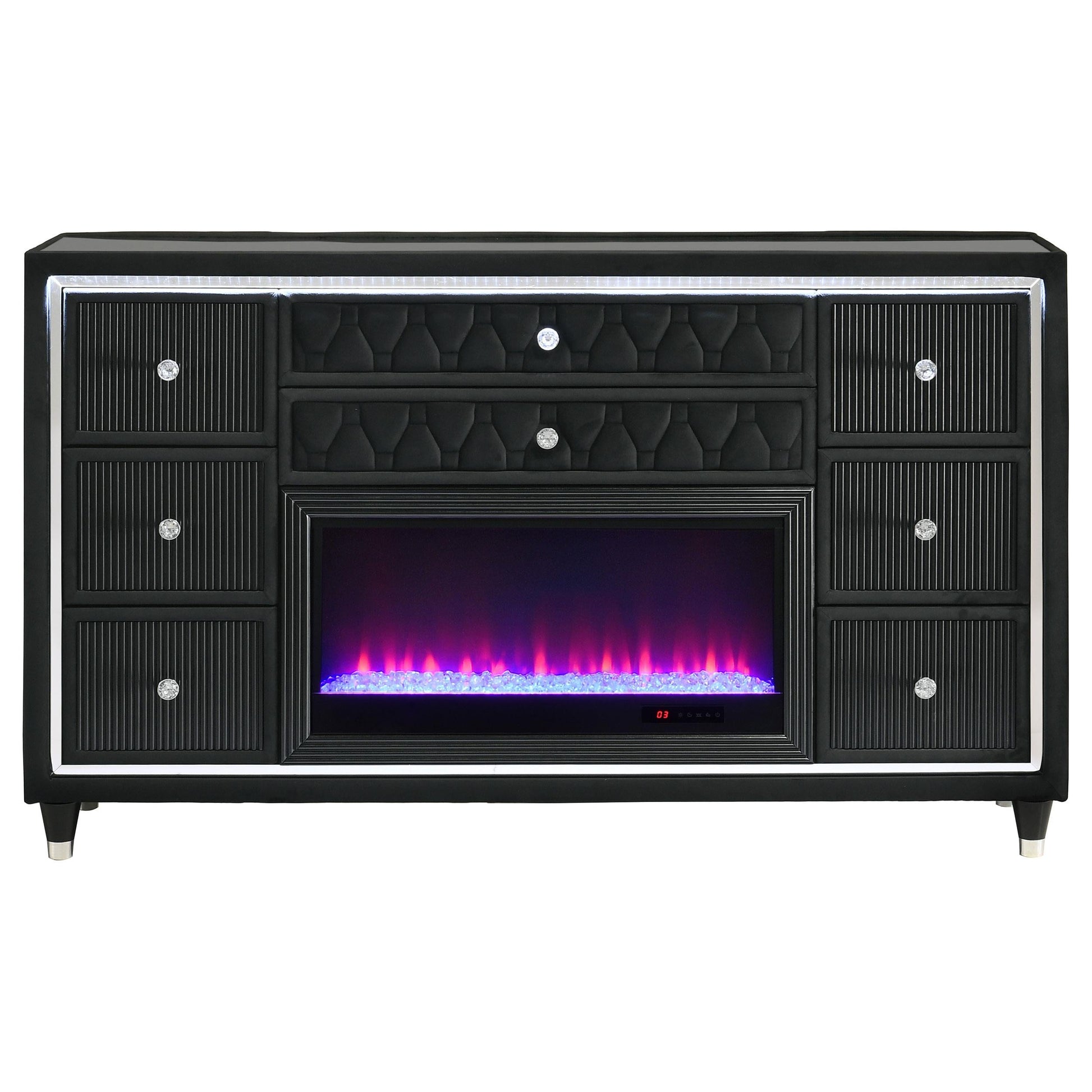 Lorient Flame Box Dresser - Black