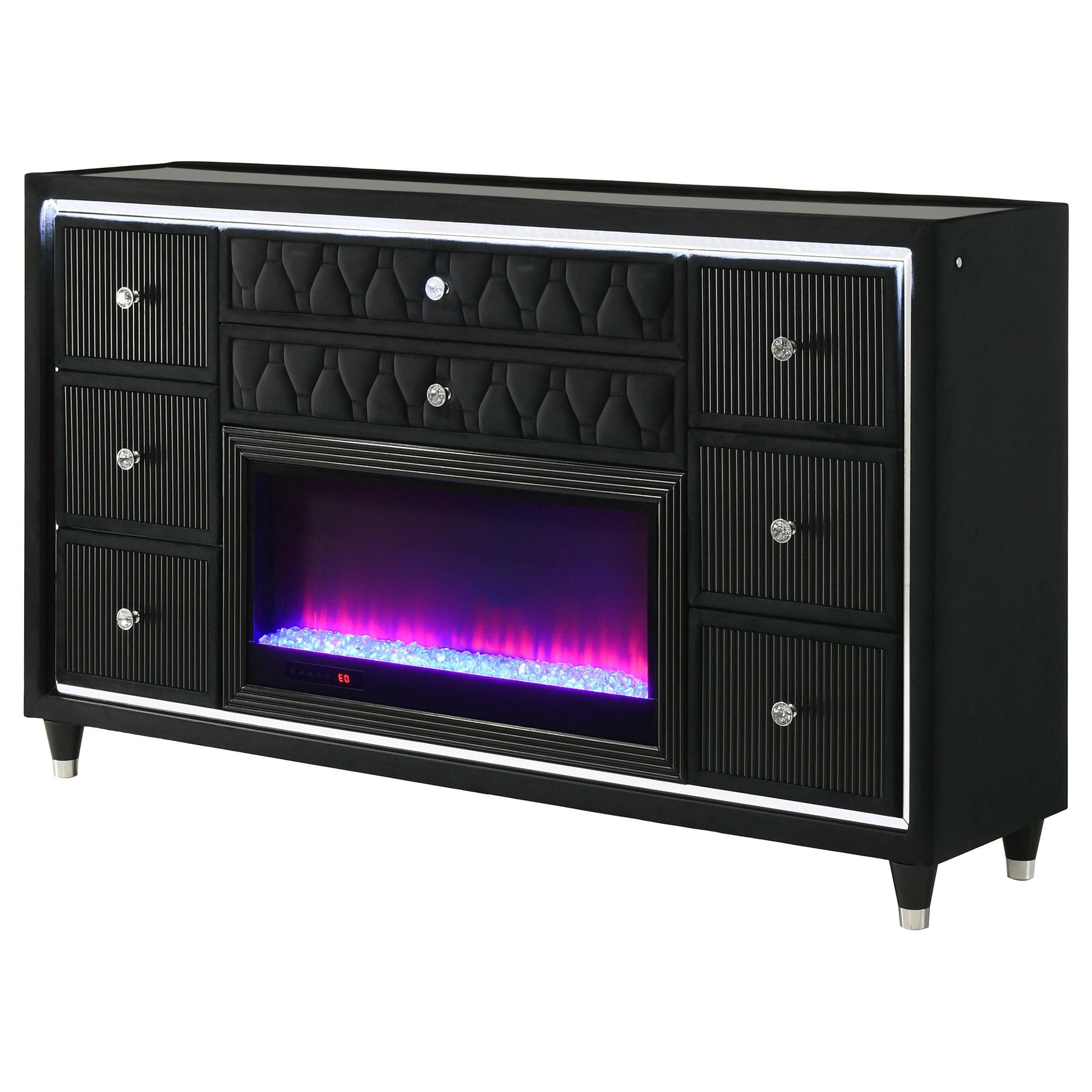 Lorient Flame Box Dresser - Black