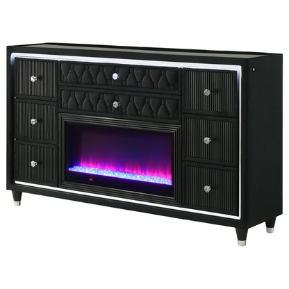 Lorient Flame Box Dresser - Black
