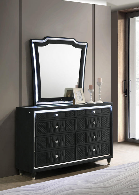 Lorient Dresser With Mirror in Black - Coaster Furniture