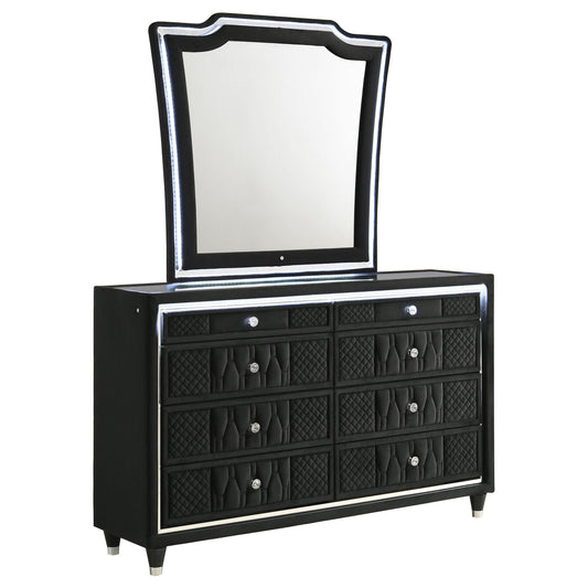 Lorient Dresser With Mirror in Black - Coaster Furniture
