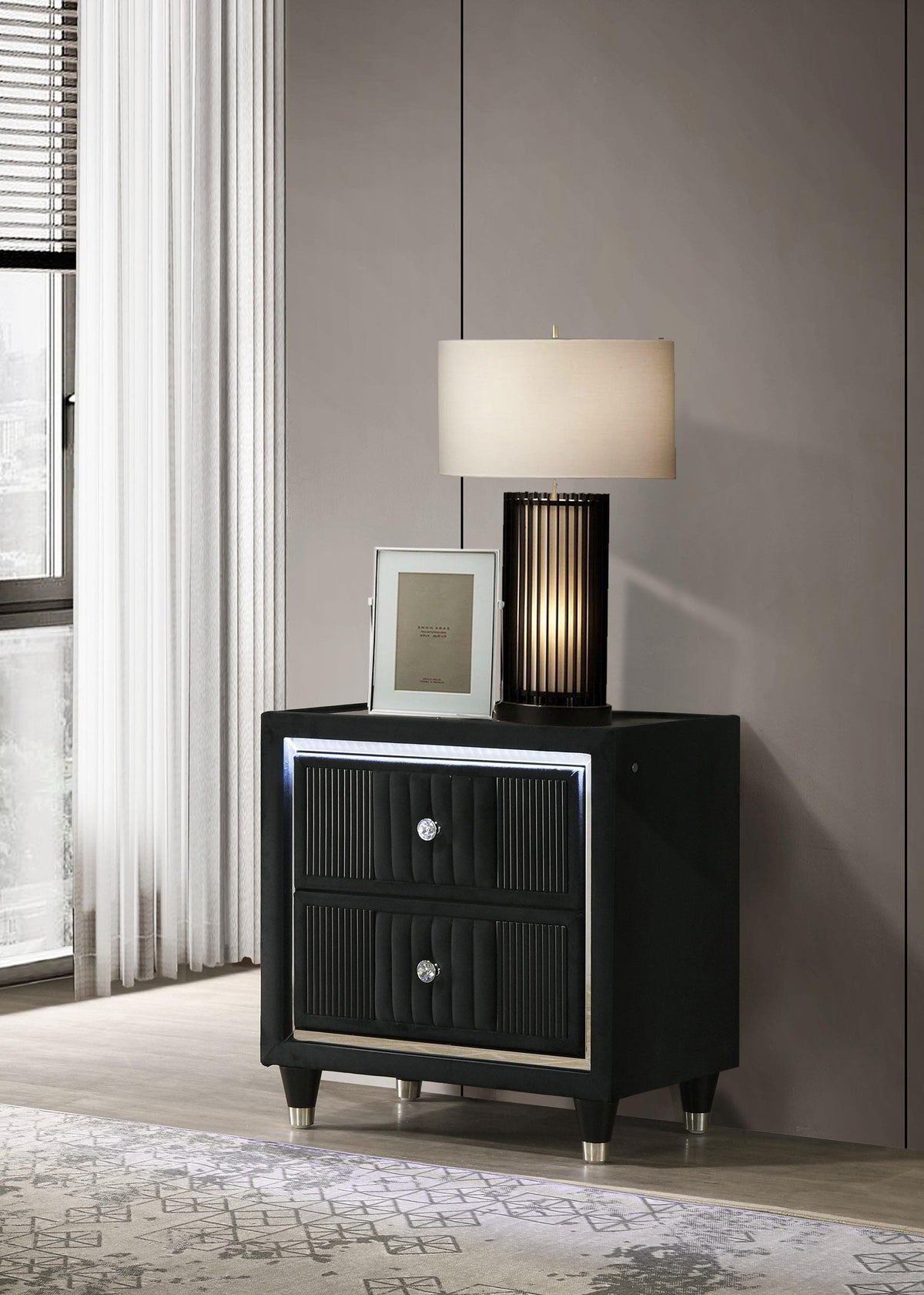 Ravenne Nightstand in Black - Coaster Furniture