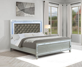 Gunnison E King Bed in Silver Metallic - Coaster Furniture