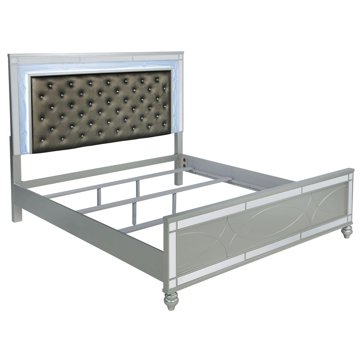 Gunnison E King Bed in Silver Metallic - Coaster Furniture