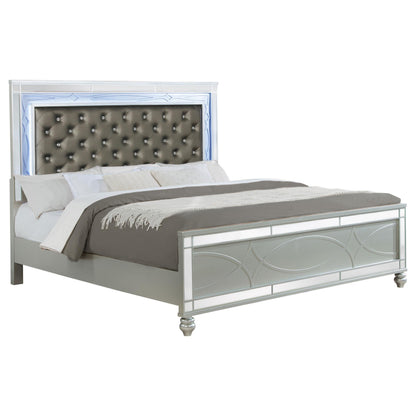 Gunnison E King Bed in Silver Metallic - Coaster Furniture