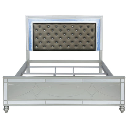 Gunnison E King Bed in Silver Metallic - Coaster Furniture