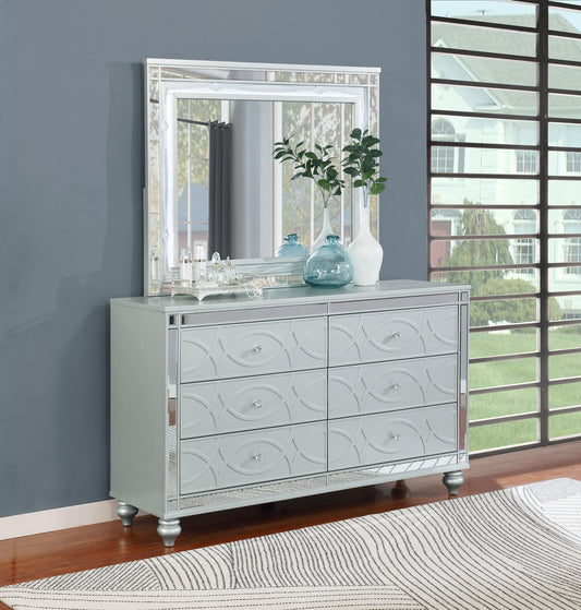 Gunnison Dresser With Mirror in Silver Metallic - Coaster Furniture