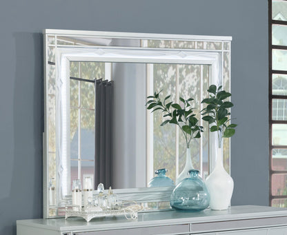 Gunnison Dresser Mirror in Silver Metallic - Coaster Furniture