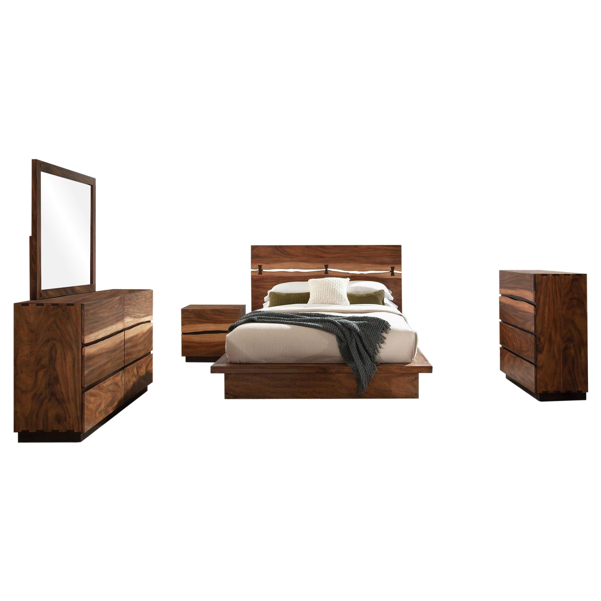 Winslow Eastern King Bed 5-Piece Set - Smokey Walnut