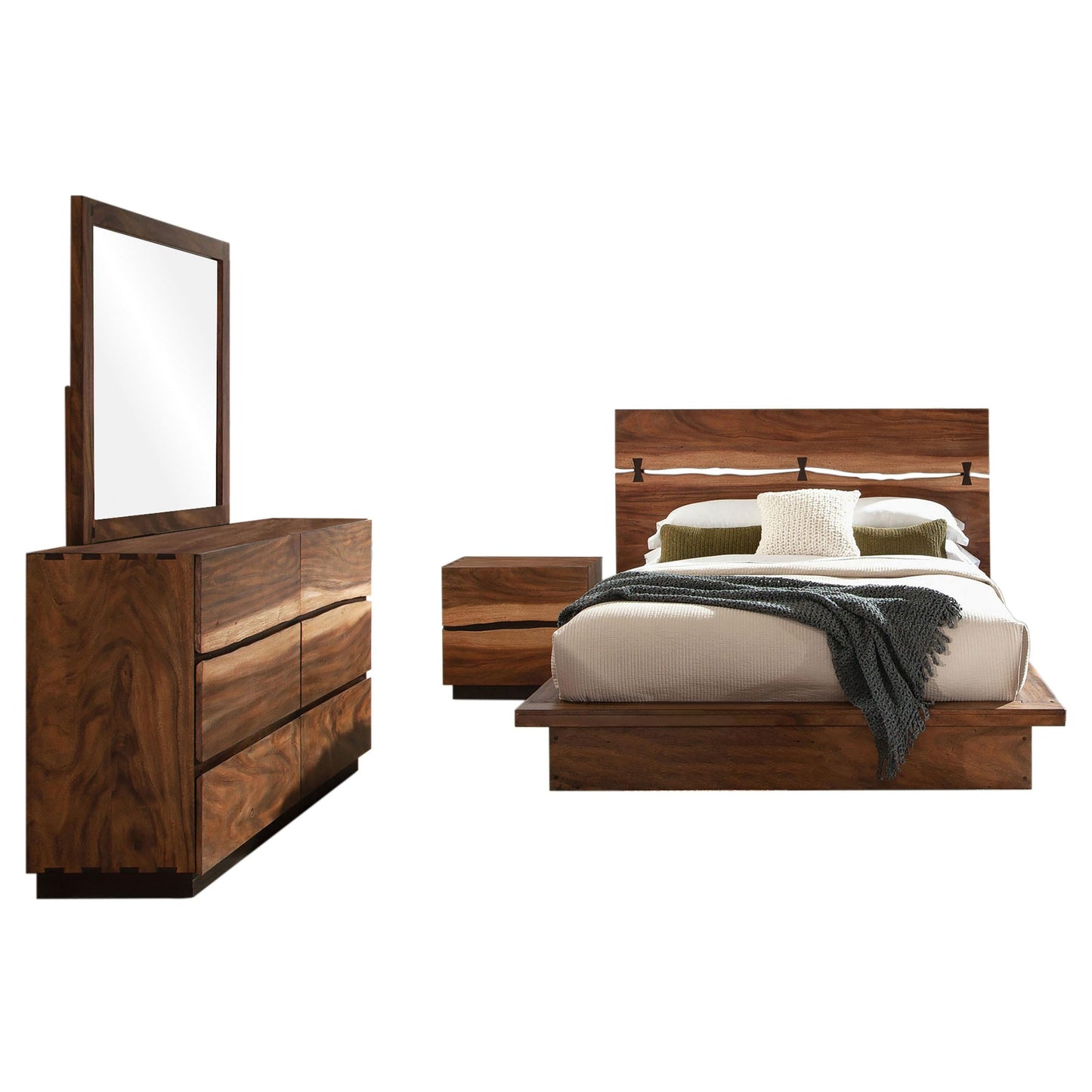 Winslow Queen Bed 4-Piece Set - Smokey Walnut