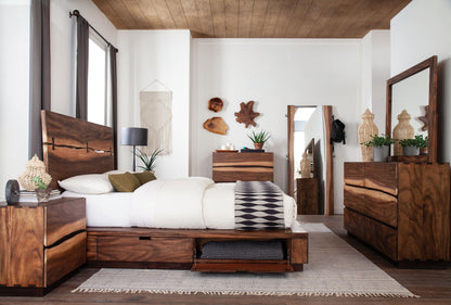 Winslow Eastern King Bed 5-Piece Set - Smokey Walnut / Coffee Bean