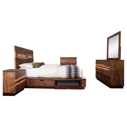 Winslow Eastern King Bed 5-Piece Set - Smokey Walnut / Coffee Bean