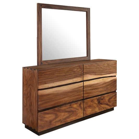 Winslow Dresser With Mirror in Smokey Walnut - Coaster Furniture