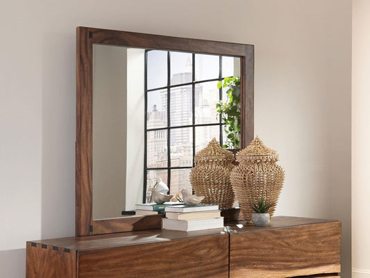 Winslow Dresser Mirror in Smokey Walnut - Coaster Furniture