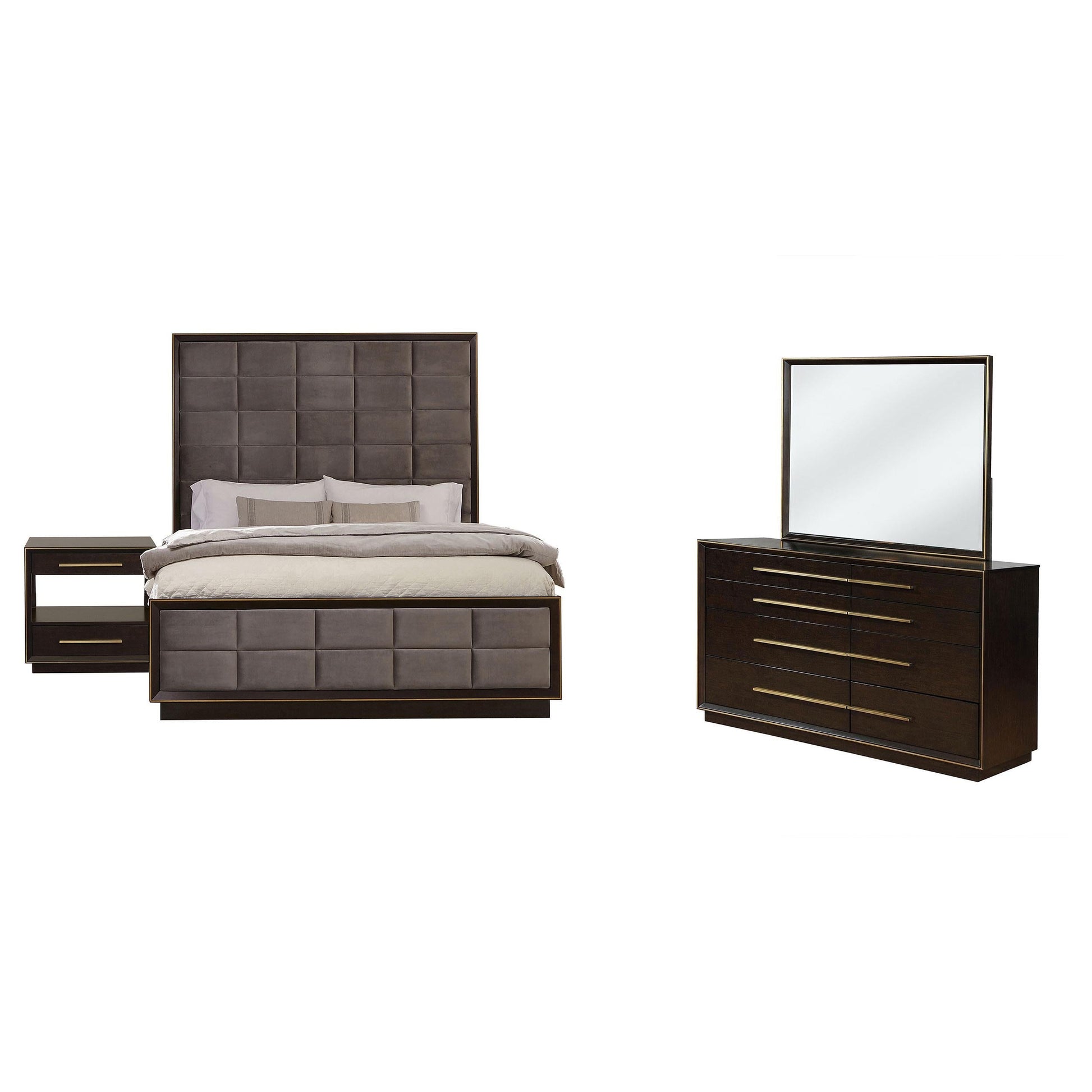 Durango Queen Bed 4-Piece Set - Smoked Peppercorn