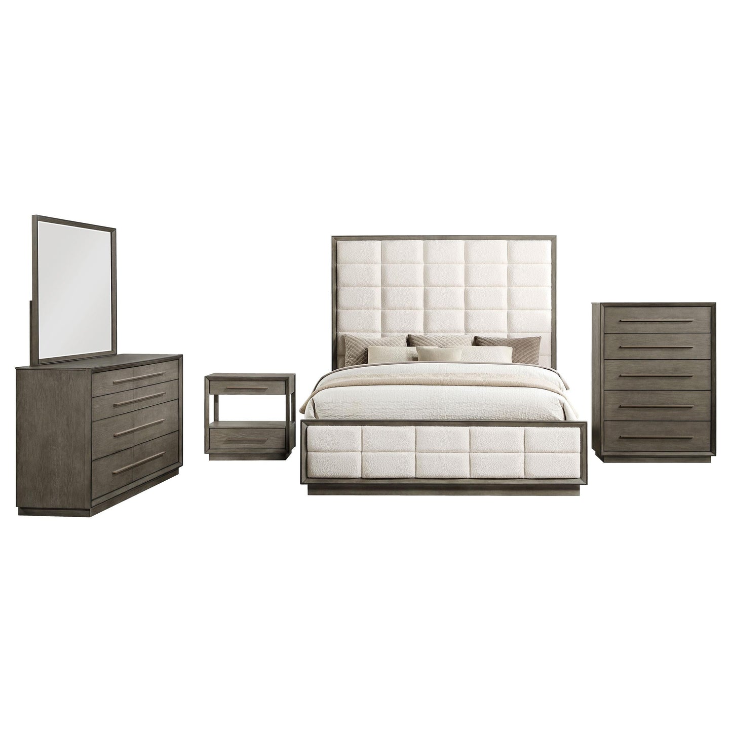Durango Eastern King Bed 5-Piece Set - Taupe Oak