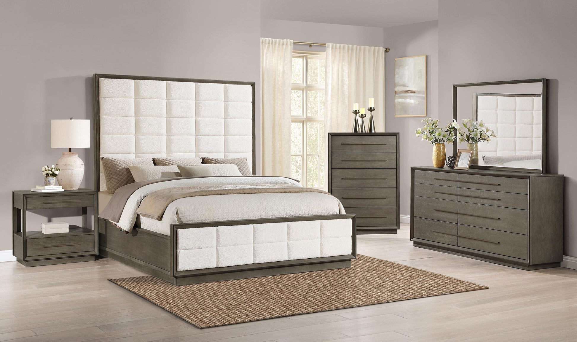 Durango Queen Bed 5-Piece Set - Taupe Oak