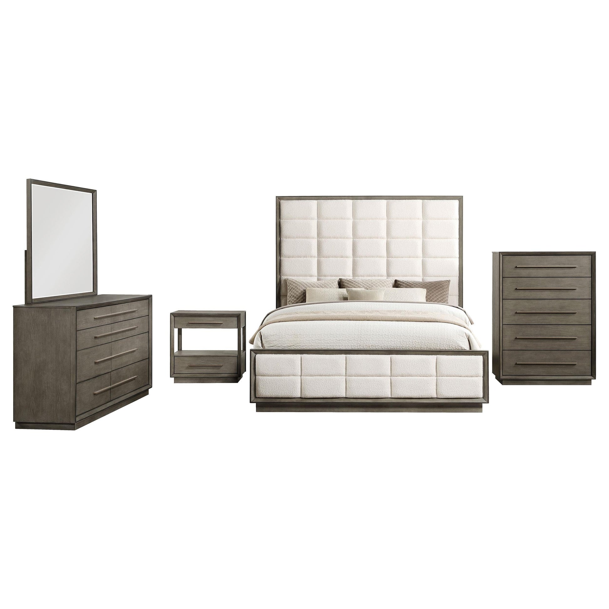 Durango Queen Bed 5-Piece Set - Taupe Oak
