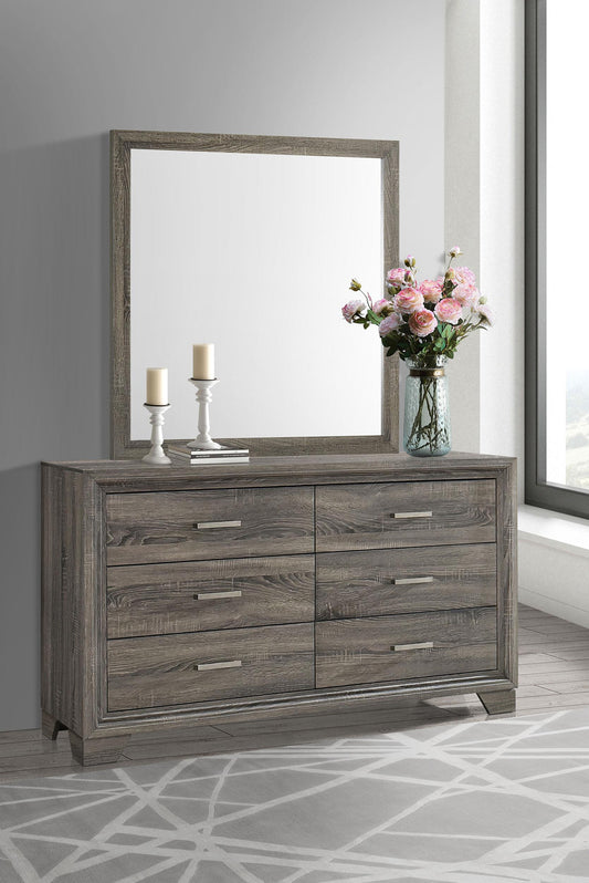 Wright Dresser With Mirror in Brown Oak - Coaster Furniture