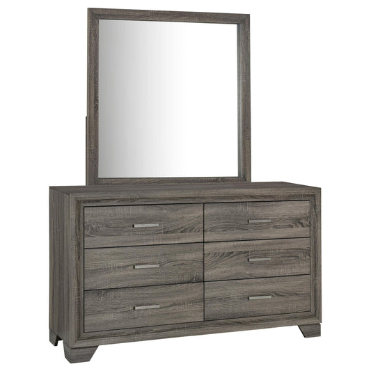 Wright Dresser With Mirror in Brown Oak - Coaster Furniture