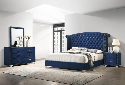 Melody Queen Bed 4-Piece Set - Pacific Blue