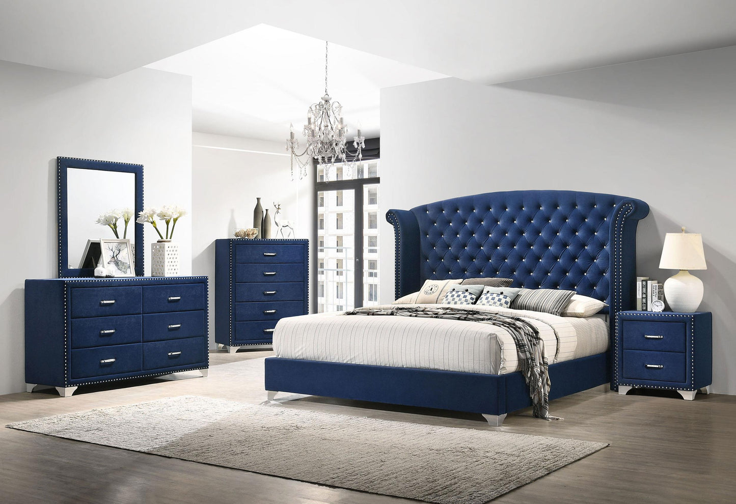Melody Queen Bed 5-Piece Set - Pacific Blue