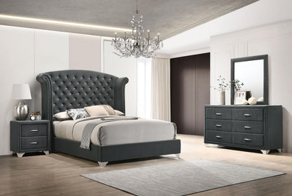 Melody Queen Bed 4-Piece Set - Grey