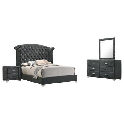 Melody Queen Bed 4-Piece Set - Grey