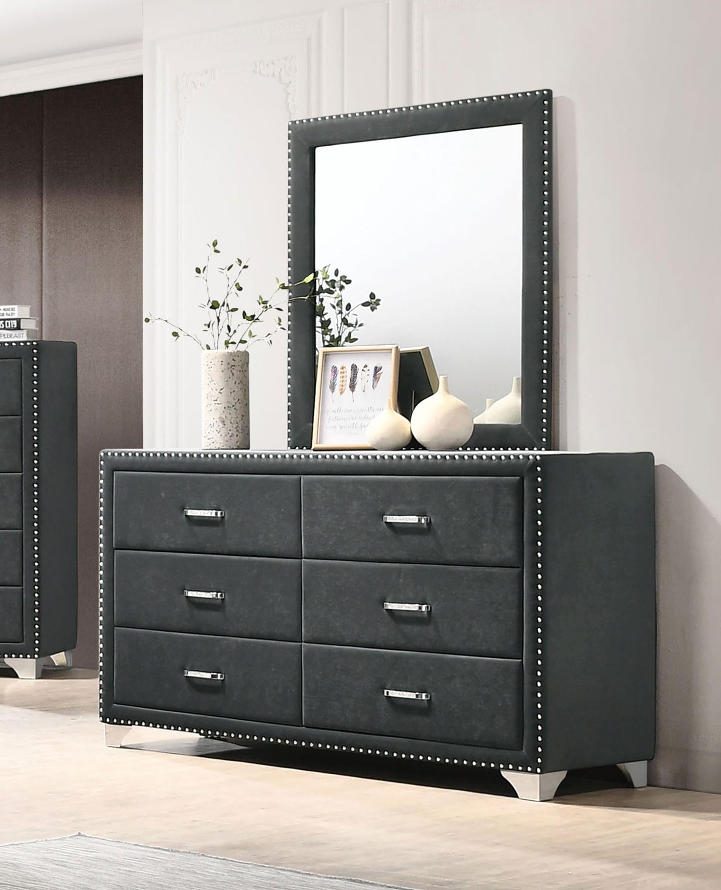 Melody Dresser With Mirror - Grey