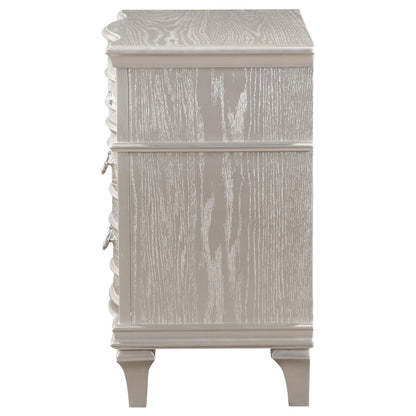 Evangeline Nightstand in Silver Oak - Coaster Furniture