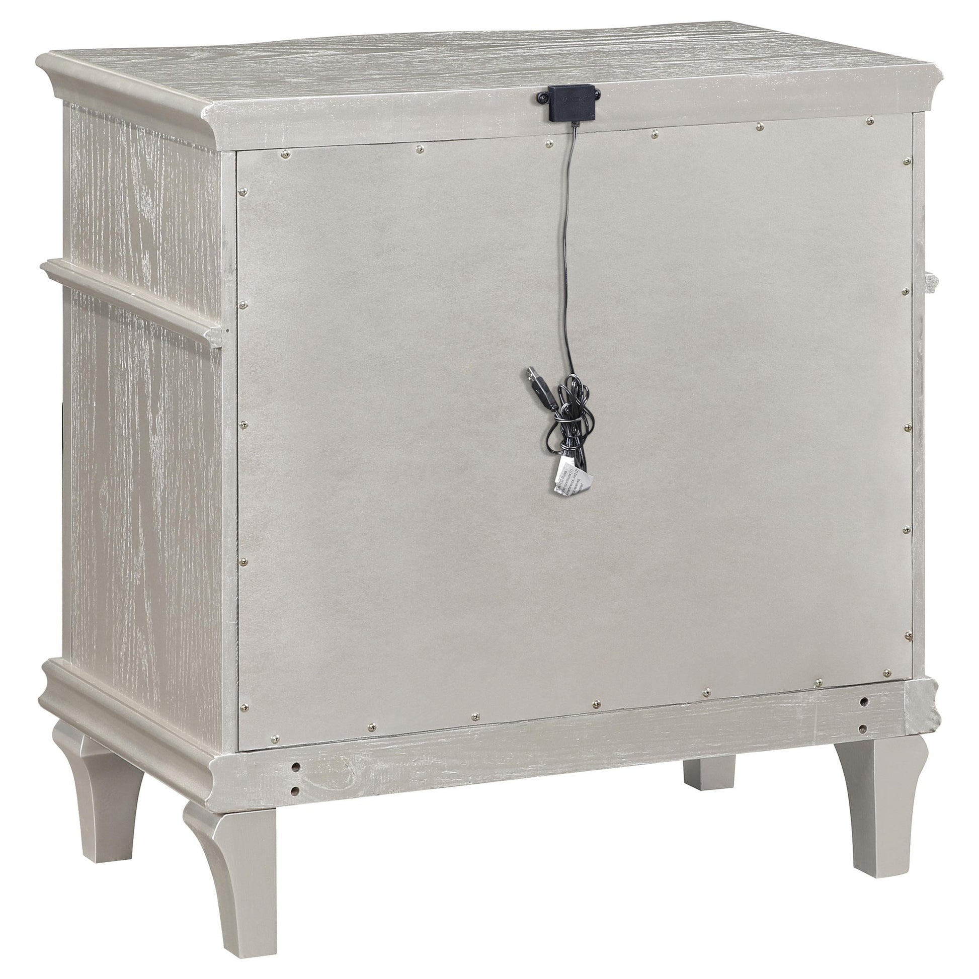 Evangeline Nightstand in Silver Oak - Coaster Furniture