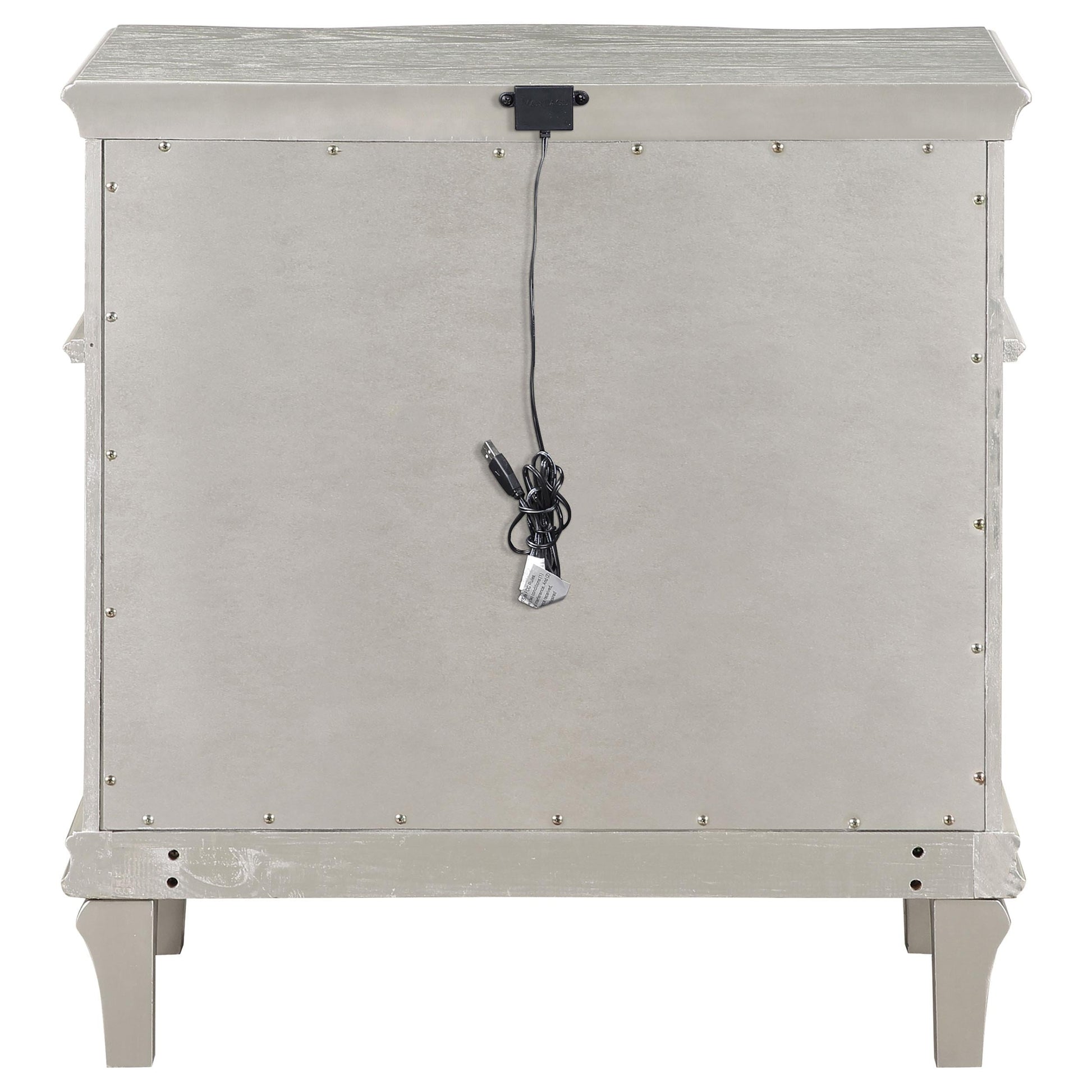 Evangeline Nightstand in Silver Oak - Coaster Furniture