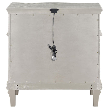 Evangeline Nightstand in Silver Oak - Coaster Furniture