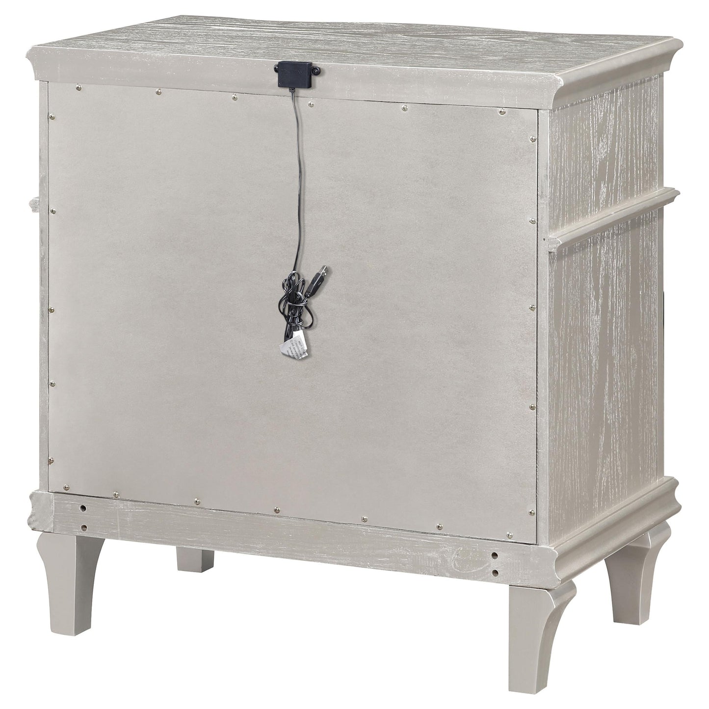 Evangeline Nightstand in Silver Oak - Coaster Furniture