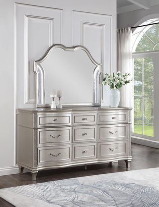 Evangeline Dresser With Mirror in Silver Oak - Coaster Furniture