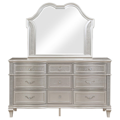 Evangeline Dresser With Mirror in Silver Oak - Coaster Furniture